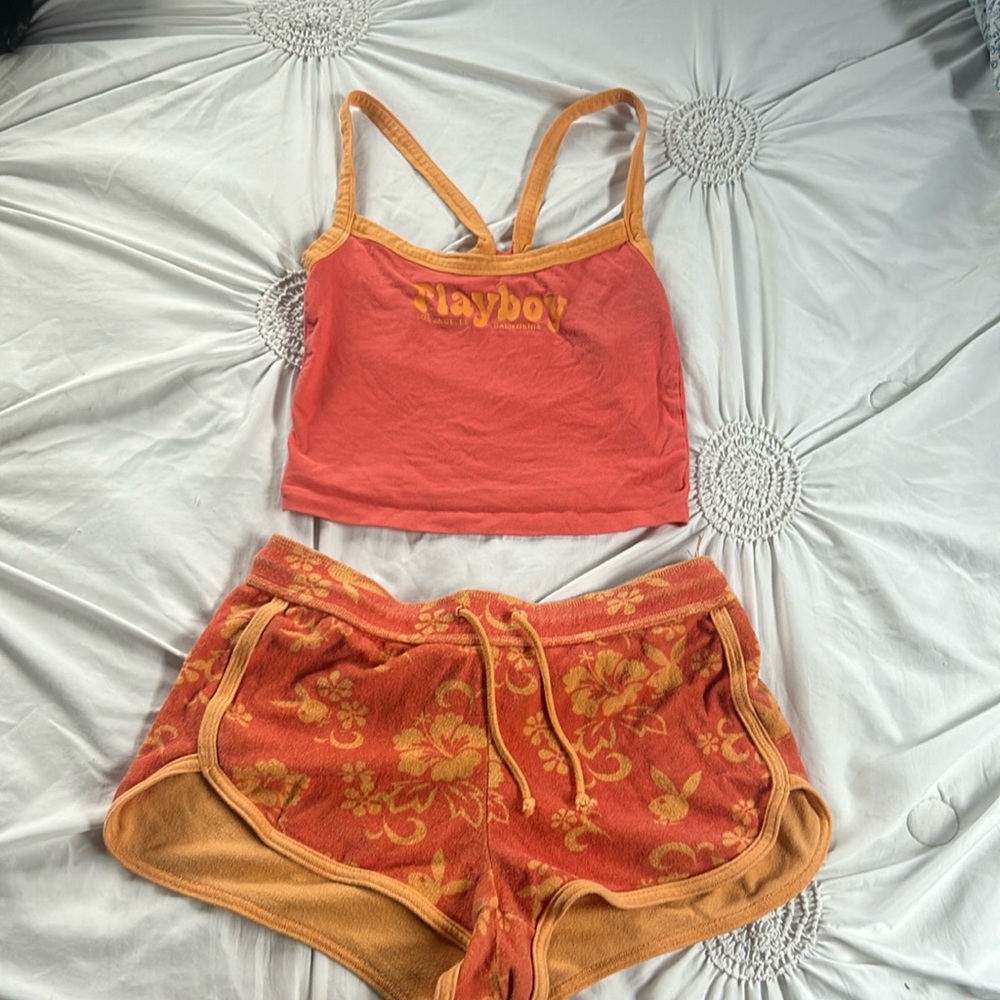 Playboy comfy crop top set